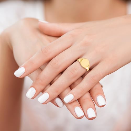 IceCarats 14K Solid Yellow Gold Oval Signet Ring