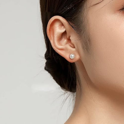 12 Pairs Pearl Earrings, Hypoallergenic Stainless Steel Stud For Women | Simulated White Pearl Design, Comfort For Sensitive Ears, Jewelry Gift For Wedding, Bridal, Birthday, Anniversary Christmas