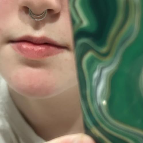 16G Septum Ring Hinged Septum Clicker Nose Ring Septum Piercing Jewelry - color: Circle-silver, size: 10mm
