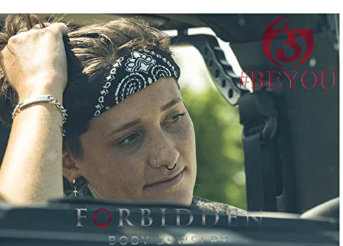 Forbidden Body Jewelry 316L Surgical Steel Hinged Seamless Nose Rings Hoop 14G 16G 18G, Diameter 6mm 8mm 10mm 12mm, Gold/Rose Gold/Silver/Black/Rainbow Colors. - style: 14g 10mm - Silver