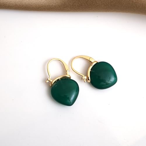 Gempires Handmade Gemstone Dangle Earrings Simple Minimalist Crystal Jewelry Hypoallergenic Gold Plated Uniquie Classic Design Everyday Wear Earrings For Women