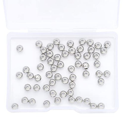 Platinum Plated Round Spacer Beads 5mm 60pcs for Jewelry Making Findings Non Tarnish - color: Platinum, size: 5mm