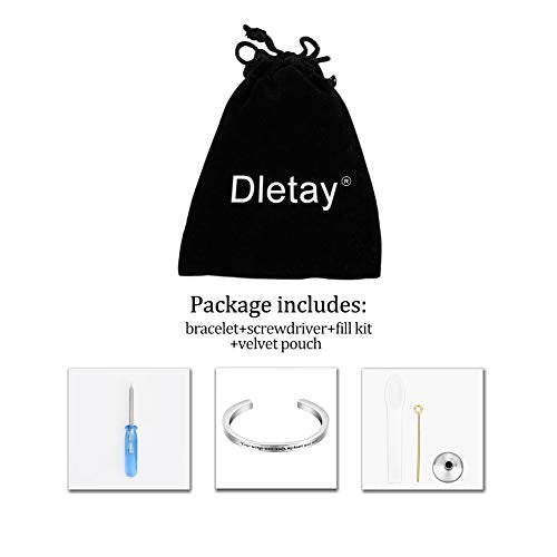 Dletay Urn Bracelet Cremation Bracelet for Ashes Memorial Ashes Bracelet Openable Cuff Bangle Bracelet - color: Your wings-Silver