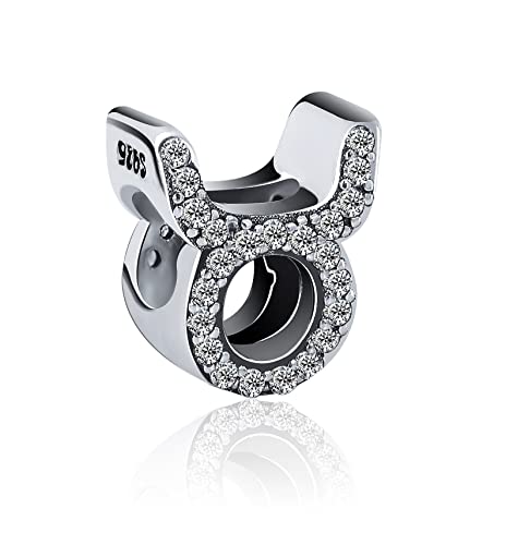 12 Zodiac Signs Birthday Constellations 925 Sterling Silver Charm Bead fits Pandora Bracelets & Necklaces & More - color: Taurus