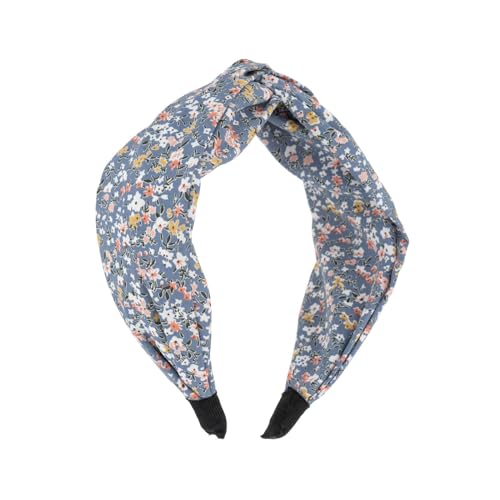Madison Tyler Headbands for Women | Cute Top Knotted Floral Outdoor Hairbands for Girls | Thin Hair and Thick Hair | Skincare and Boho Spring Headband for Washing Face - color: Blue Floral