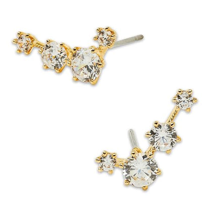 Nadri Climber Earrings for Women - Bridal Gifts and Wedding Jewelry - Ear Cuffs and Ear Climbers - color: Gold