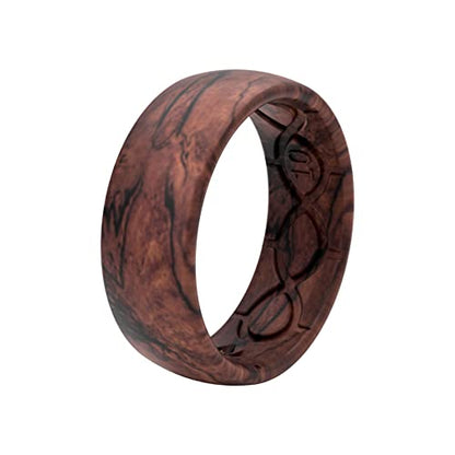 Groove Life Nomad Silicone Ring Breathable Rubber Wedding Rings for Men, Lifetime Coverage, Unique Design, Comfort Fit Ring - color: Redwood