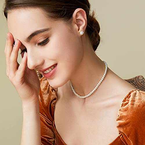 BABEYOND Round Imitation Pearl Choker Necklace Multi Strands Choker 20s Flapper Necklace Accessories for Gatsby Themed Party - style: 1-layer