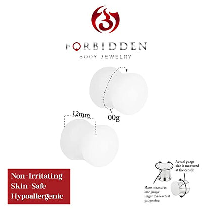 Forbidden Body Jewelry 8mm - 14mm Acrylic Ear Gauges, Solid Double Flared Saddle Plug Earrings Sold in Pairs - style: 10mm (00G) Clear