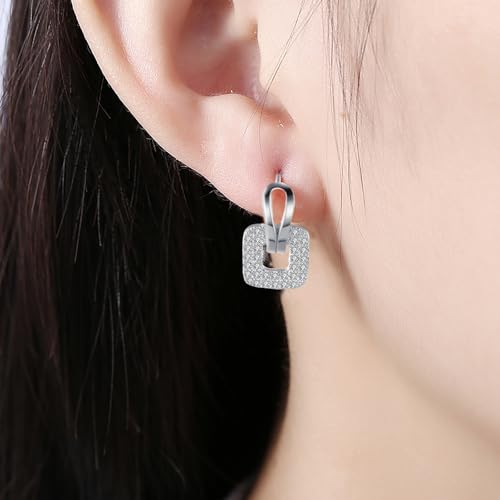 14K Rose Gold Plated Three Row Cubic Zirconia Small Huggie Hoop Earrings Fashion Jewelry for Men Women - color: white-1