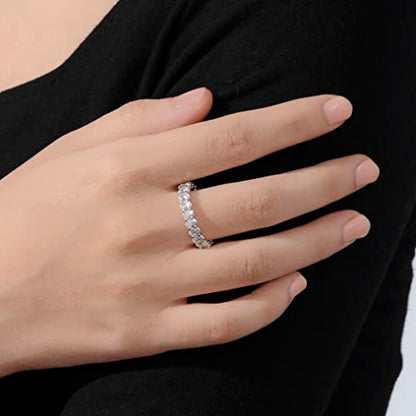 Amazon Essentials 14K Gold Plated Cubic Zirconia Stackable Statement Ring - color: Rhodium Plated, size: 5