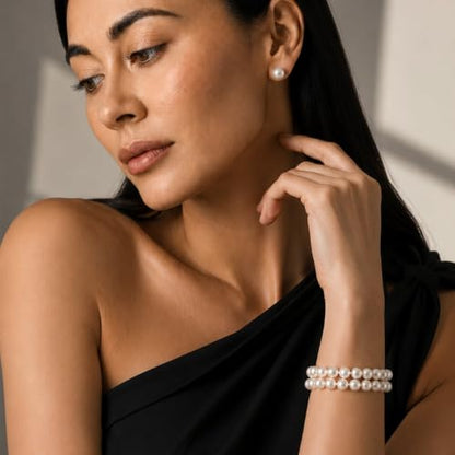 The Pearl Source Real Freshwater Pearl Bracelet for Women, Genuine Cultured Freshwater Pearls, Fine Jewelry Gift - size: 8-8.5mm, style: 8.5" Length