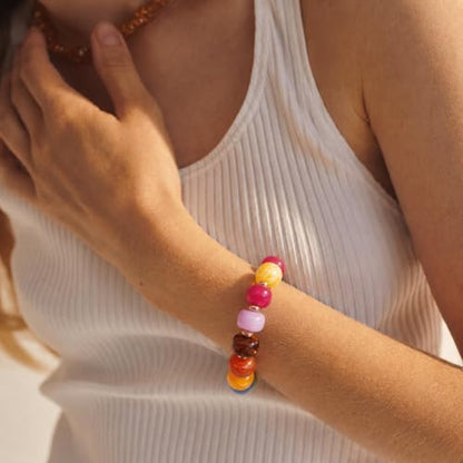 Beaded Bracelets Multicolor Acrylic Resin Beads Bracelet for Women - color: Colorful