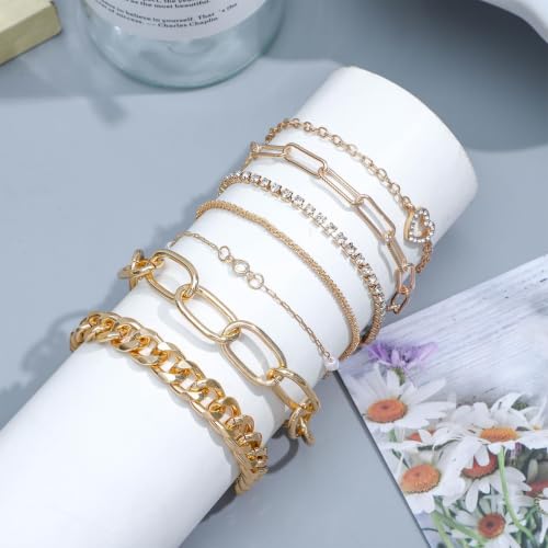 NEWITIN 61 Pieces Gold Jewelry Set for Women Fashion Costume Watch Jewelry | Bohemian Jewelry, Cubic Zirconia, Gold Plated Necklaces Bracelets Watch Rings Earrings Set for Women Party Daily, Women Gifts - color: Gold A