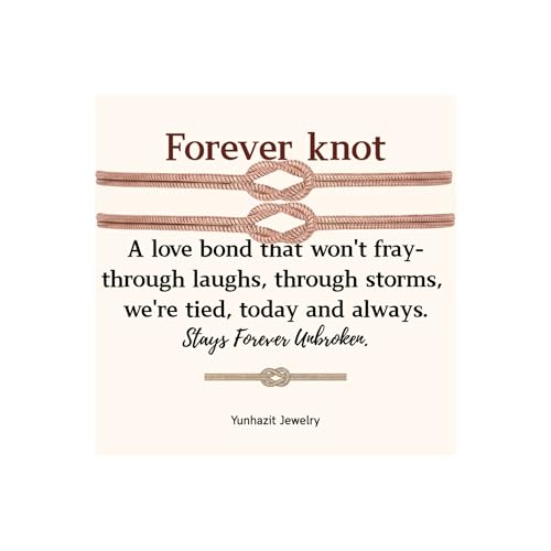 Matching Couple Bracelets – Infinity Promise Love Knot BFF Bracelets for Women & Men, Hypoallergenic Non-Tarnish Friendship Jewelry, Bestie Gifts, Forever Relationship Jewelry for Her/Him - color: Rose Gold Set