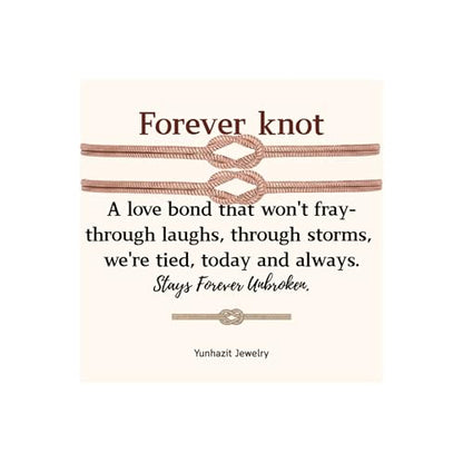 Matching Couple Bracelets – Infinity Promise Love Knot BFF Bracelets for Women & Men, Hypoallergenic Non-Tarnish Friendship Jewelry, Bestie Gifts, Forever Relationship Jewelry for Her/Him - color: Rose Gold Set