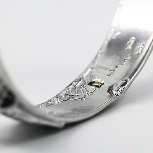 Innocence S925 Silver-Plated Antique Wide Feather Cuff Bracelet For Men Women Adjustable Retro Twisted Feathers Bracelets Gift Jewelry - color: Eagle