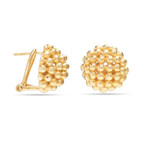 LeCalla 925 Sterling Silver Stud Earrings for Women | Pierced Omega Back Earring | Omega Earrings Jewelry Gift for Her, Wife | Daily Wear & Special Occasion Earring - color: Omega Back 02