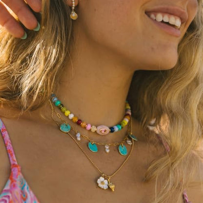 Chunky Beaded Necklace for Women Colorful Bead Choker Necklace Fashion Trendy Summer Boho Bead Statement Necklaces Beach Vocation Holiday Jewelry Gifts - color: Colorful Beaded