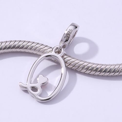 Letter Charms for Pandora Bracelets 925 Sterling Silver Alphabet Initial Charms Bead Jewelry Gift for Women - style: Initial Q