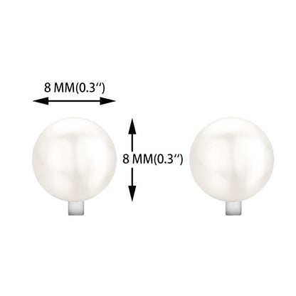YOQUCOL Simulated Freshwater Pearl Clip On Earrings Not Pierced Elegant Stud Jewelry For Women - color: 8MM-White