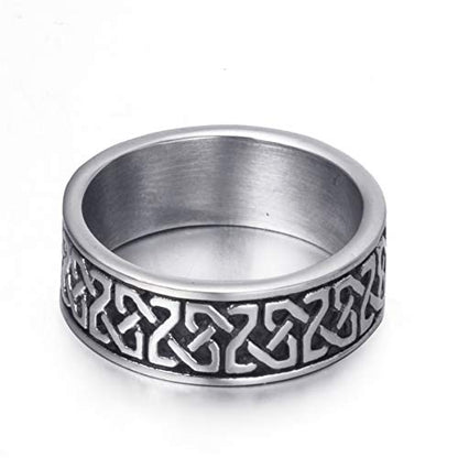 8mm Men Celtic Knot Stainless Steel Ring Band Vintage Jewelry Us Size 8-15