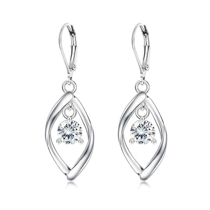 Leverback Earrings Dangle Earrings for Women Dangly Earrings Anniversary Birthday Gifts for Women - style: Linear-Silver