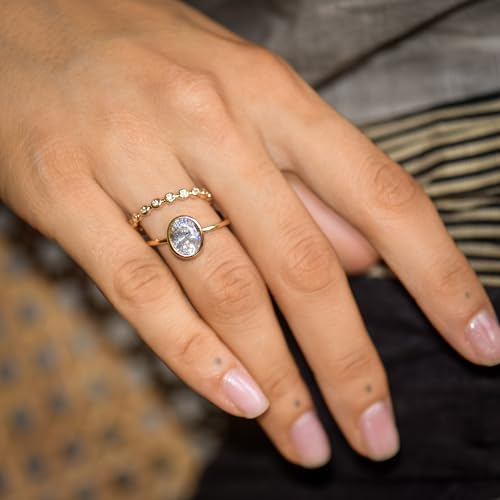 espere Womens Bezel Set Wedding Band | 14K Gold Plated Round Cut CZ Half Eternity Wedding Ring - color: Yellow Gold; Full Eternity Bezel Set