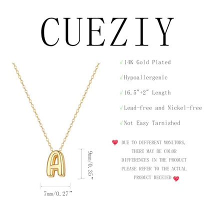 Initial Necklaces for Women Bubble Gold Silver Letter Necklace Dainty Personalized Charm Pendant Name Necklace Cute Non Tarnish Fashion Accessories Teen Gift Trendy Stuff Jewelry Gifts - color: Gold, style: A-1