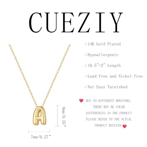 Initial Necklaces for Women Bubble Gold Silver Letter Necklace Dainty Personalized Charm Pendant Name Necklace Cute Non Tarnish Fashion Accessories Teen Gift Trendy Stuff Jewelry Gifts - color: Gold, style: I
