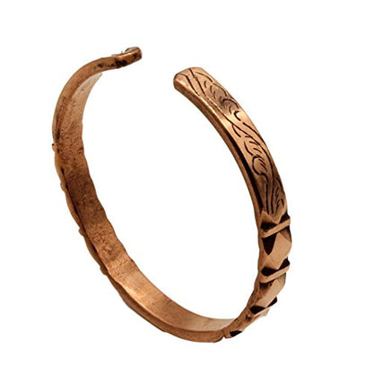 Healing Lama™ Hand Forged 100% Copper Bracelet. Made with Solid and High Gauge Pure Copper. - style: Carved