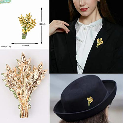 Lavender flower brooch crystal rhinestone tulip brooch elegant accessories jewelry women brooches and pins fashion jewelry wedding flowers lapel pin - color: Yellow