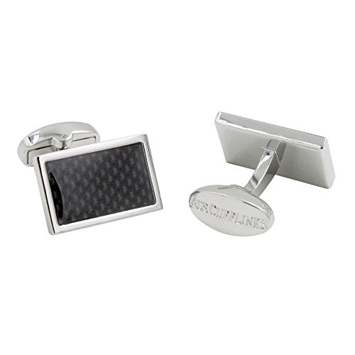 Carbon Fiber Cufflinks | Groomsmen Cuff Links | 5 Yr Warranty | Cufflinks Box Inc | Gift for Men | Black Cufflinks