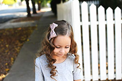 California Tot Girl's Mixed Bow Clips Fully Lined Strong Grip Non Slip for Fine Hair (Mia Set of 4) - color: Mia Set of 4