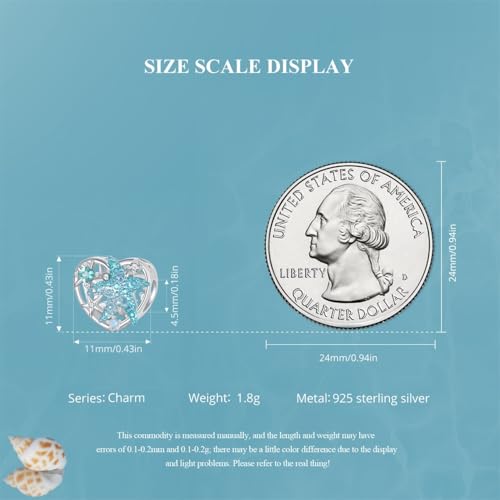 Hummingbird Charms For Bracelets 925 Sterling Silver Animal Dangle & Beads Butterfly Cat Beads Charms For Women Jewelry Gift - color: Blue starfish