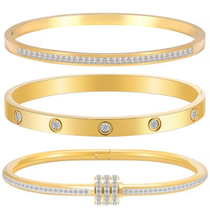 Camhanno Stackable Silver Bracelets for Women Stainless Steel Love & Friendship Bangle, Mothers Day Valentines Birthday Christmas Jewelry Gifts for Mom Her Wife Grandma - style: Style 4