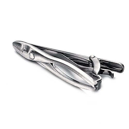 Yoursfs Electrician Tie Bar For Men Cool Tool Tie Clip 316L Stainless Steel Silver Nail Novelty Construction Tie Clips Jewelry - style: Pliers Tie Clips