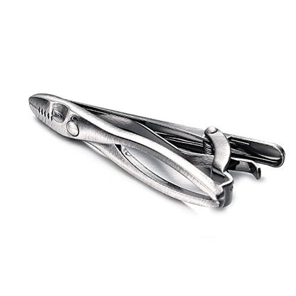Yoursfs Electrician Tie Bar For Men Cool Tool Tie Clip 316L Stainless Steel Silver Nail Novelty Construction Tie Clips Jewelry - style: Pliers Tie Clips