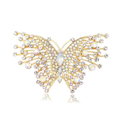 Dainty Rhinestone Butterfly Brooch for Women Men Chic Cute Sparkly Crystal Animal Lapel Pins for Suit Dress Hat Bag Tie Wedding Holiday Accessories Jewelry - color: Golden