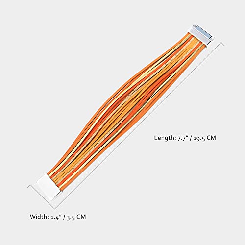 hotoo Leather Wrap Bracelet for Women - color: Orange Leather Bracelets