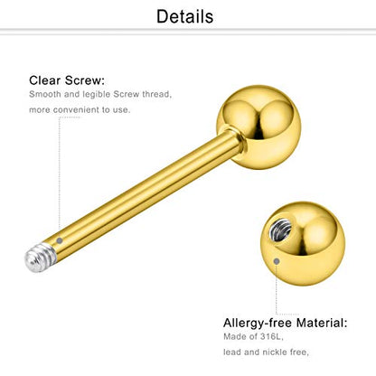 316L Surgical Steel Chain Dangle Nipple Shield Rings 14G Nipplering Barbell Piercing Jewelry for Women Men - color: Gold-tone/4Pr
