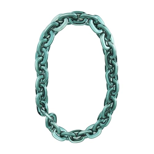 Passed colorfast test 39-inch Large Plastic Chain Necklace with Gift Box | 2/4 Pack with Gift Box,Gold Plastic Chain,Hip Hop Rapper Style, Fade Resistant,Detachable,for Parties, Awards,Prizes, Unisex - color: Green