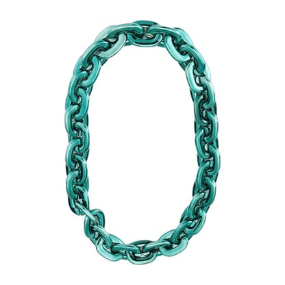 Passed colorfast test 39-inch Large Plastic Chain Necklace with Gift Box | 2/4 Pack with Gift Box,Gold Plastic Chain,Hip Hop Rapper Style, Fade Resistant,Detachable,for Parties, Awards,Prizes, Unisex - color: Green
