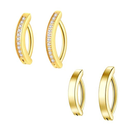 Clicker Belly Button Ring Hoop Belly Button Ring 14G Navel Ring | Surgical stainless steel hinged belly button ring for belly button piercing, navel body jewelry for women and men - color: 4pcs Gold