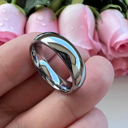 TUTISS 4mm 6mm 8mm 10mm Silver/Gold/White Tungsten Rings for Men Women Couple Fashion Jewelry Anniversary Engagement Wedding Bands Domed Polished I Love You Engraved Comfort Fit - color: 6mm Tungsten I Love You