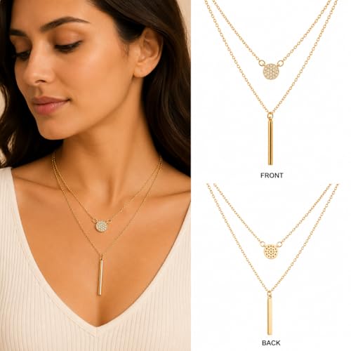 Rich London 18K Rose Gold Plated 2-in-1 Clover Heart Pendant Necklace for Women | Elegant Crystal Charm Jewellery - color: Y Chain