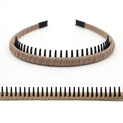 JOBAND 4pcs Hairbands for Women, Non-Slip Zig Zag Headbands, Adjustable Teeth Comb Hair Hoop, Daily Use, Yoga, Spa, Parties, Resin Cotton Blend | Non Slip hair accessories for women Can easily solve the problem of short hair on the forehead Suitable Daily