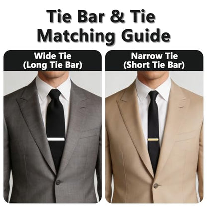 Tie Clips for Men 6-Pack, Viaky Classic Tie Bar Gold Silver Black 3 Tones | Men's Jewelry Accessories Necktie Clip for Wedding, Business and Formal,Gifts for Father, Husband, Boyfriend,etc.