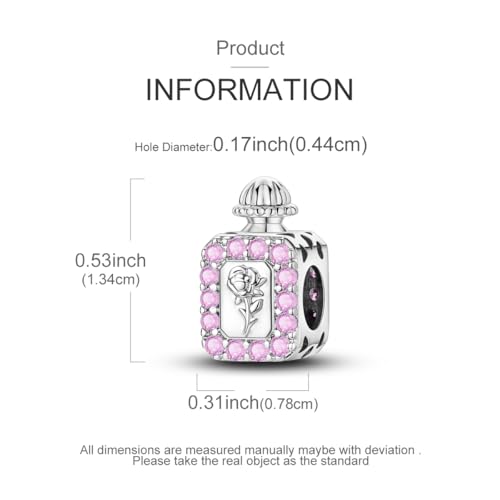 NARMO 925 Sterling Silver Charm Bead for Bracelets Silver Charms for Women - color: Perfume