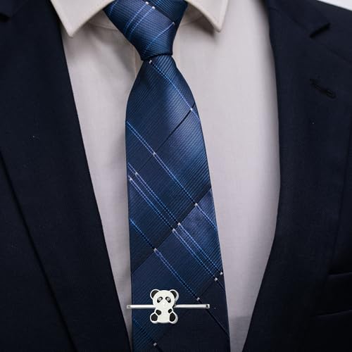 HAWSON Tie Clips for Men Unique,Fun Animal/Musical/Nautical Tie Clip,Novelty Personalized Mens Tie Bar,Accessories Business Wedding Gifts - style: Panda